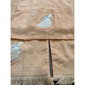 Vintage Saturday Knight Ltd Peach Goose Towel Set 3pc Fringed Towel Set